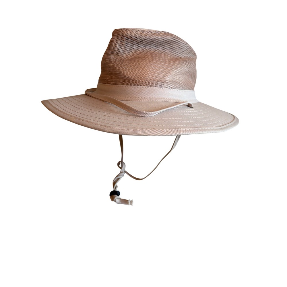 Shade Shack Sun‎ Hat Beige Mesh Crown Safari Hiking Adjustable Chin Strap Small